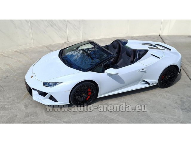 Rental Lamborghini Huracan EVO Spyder White in Monaco-Ville