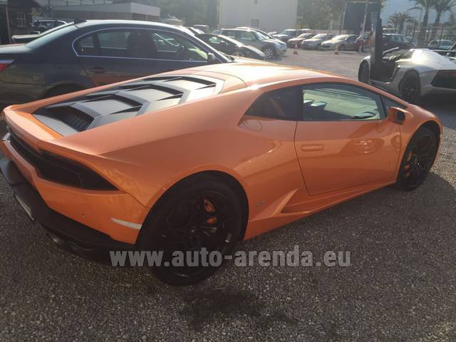 Rental Lamborghini Huracan LP 610-4 Orange in Monaco City