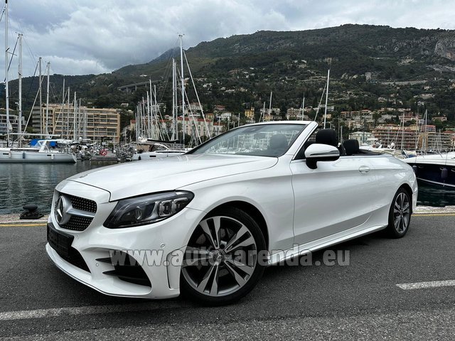 Rental Mercedes-Benz C-Class C 200 Cabrio AMG Equipment White in Monaco-Ville