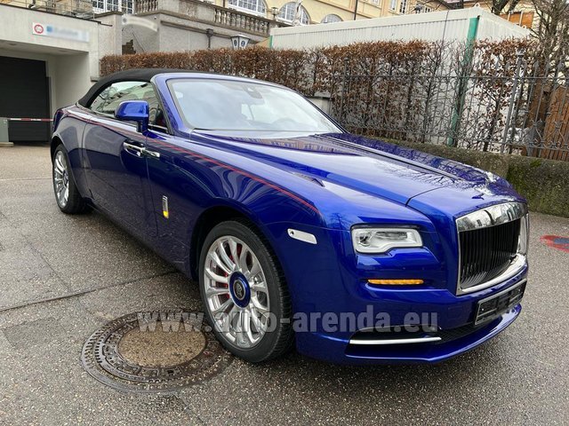Rental Rolls-Royce Dawn (blue) in Monaco-Ville