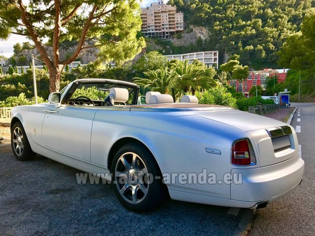 Rental Rolls-Royce Drophead White in La Condamine
